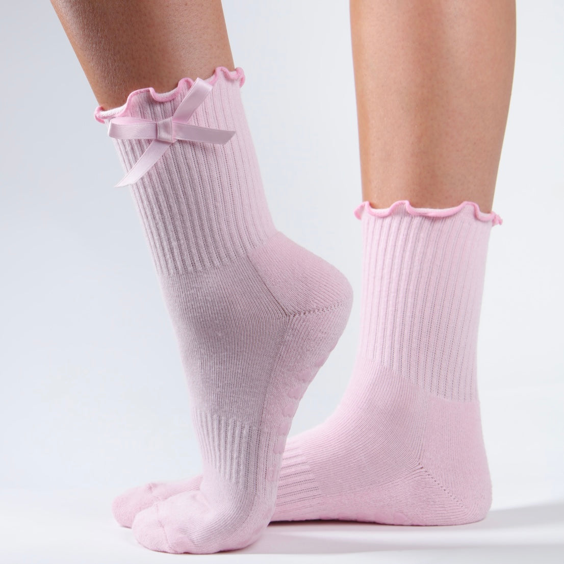 Margot Bow Sock in Perfect Pink