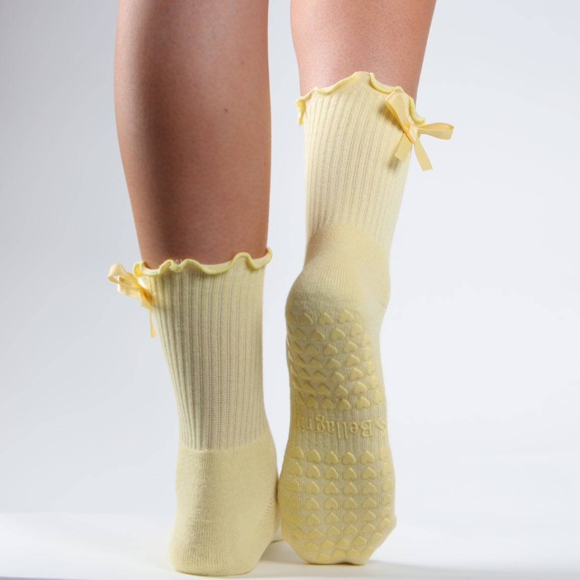 Margot Bow Sock in Butter Yellow