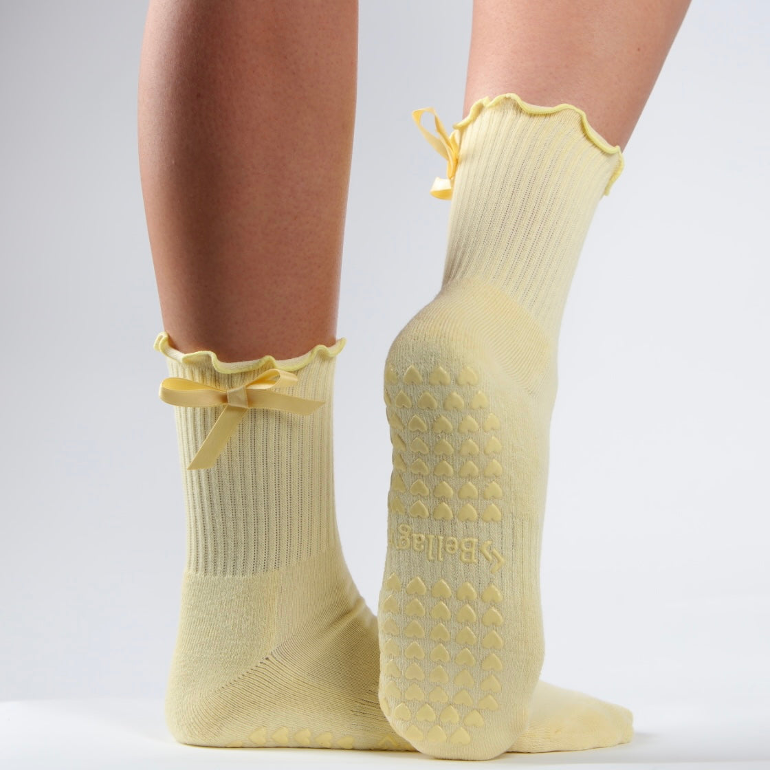 Margot Bow Sock in Butter Yellow